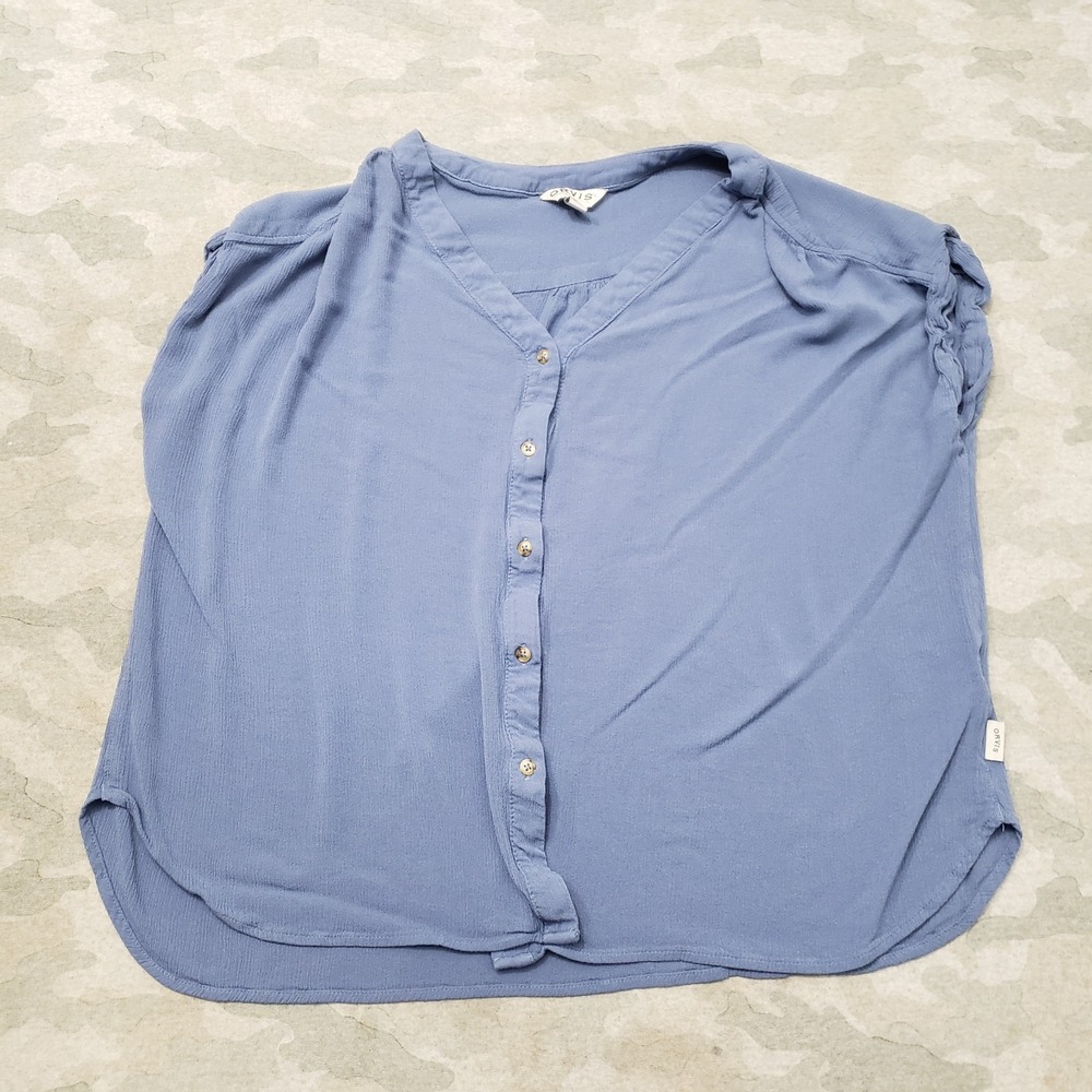Orvis‎ Top Womens XL Blue Button Up Sleeveless